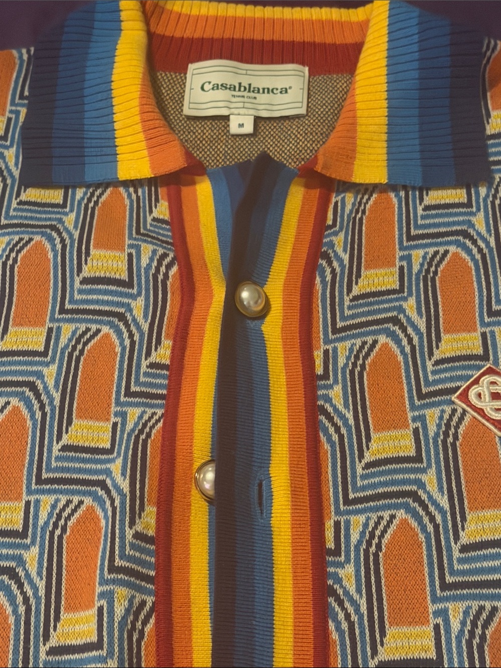 Casablanca Men’s Multicolor Striped Knit Cardigan